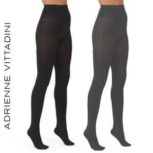 New ADRIENNE VITTADINI Women's 2-Pk Basic Microfiber Footed Tights